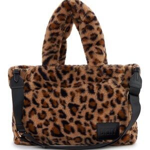 DKNY Hadlee Large Convertible Double Handle Animal Print Fur Tote $158